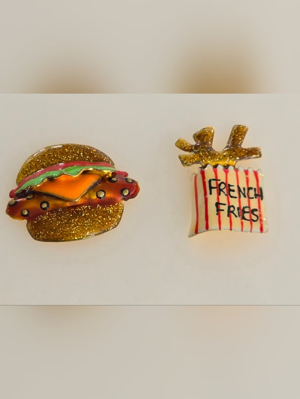 Lunch at the Ritz LATR Fast Food Car Hop Cheeseburger French Fries Earrings